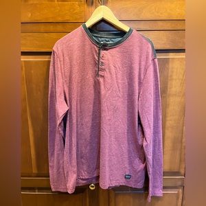 Heritage light red and grey XL Henley shirt long sleeve